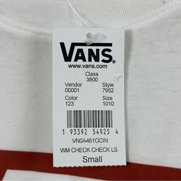 Vans Off the Wall Check Check Long Sleeve Shirt Size Small Women - Picture 7 of 10